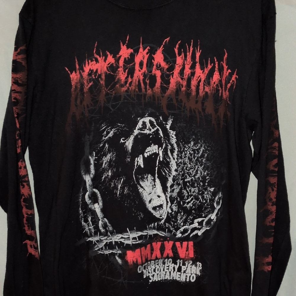 Comfort Colors Black and Red Graphic Long Sleeve Tee